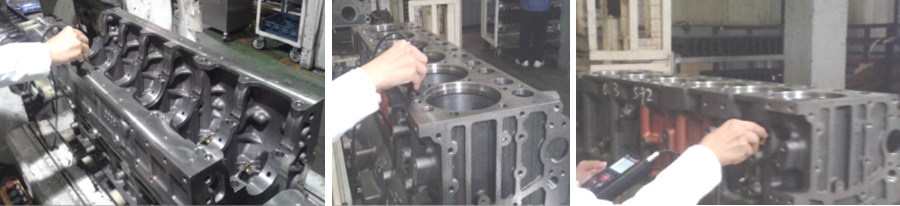 測試氣缸體在清洗前，粗洗后，粗選后的清潔度差異