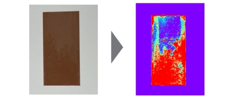 Specim高光譜相機(jī)可以檢測(cè)電極材料微小的油滴或污染情況，油污分布可視化